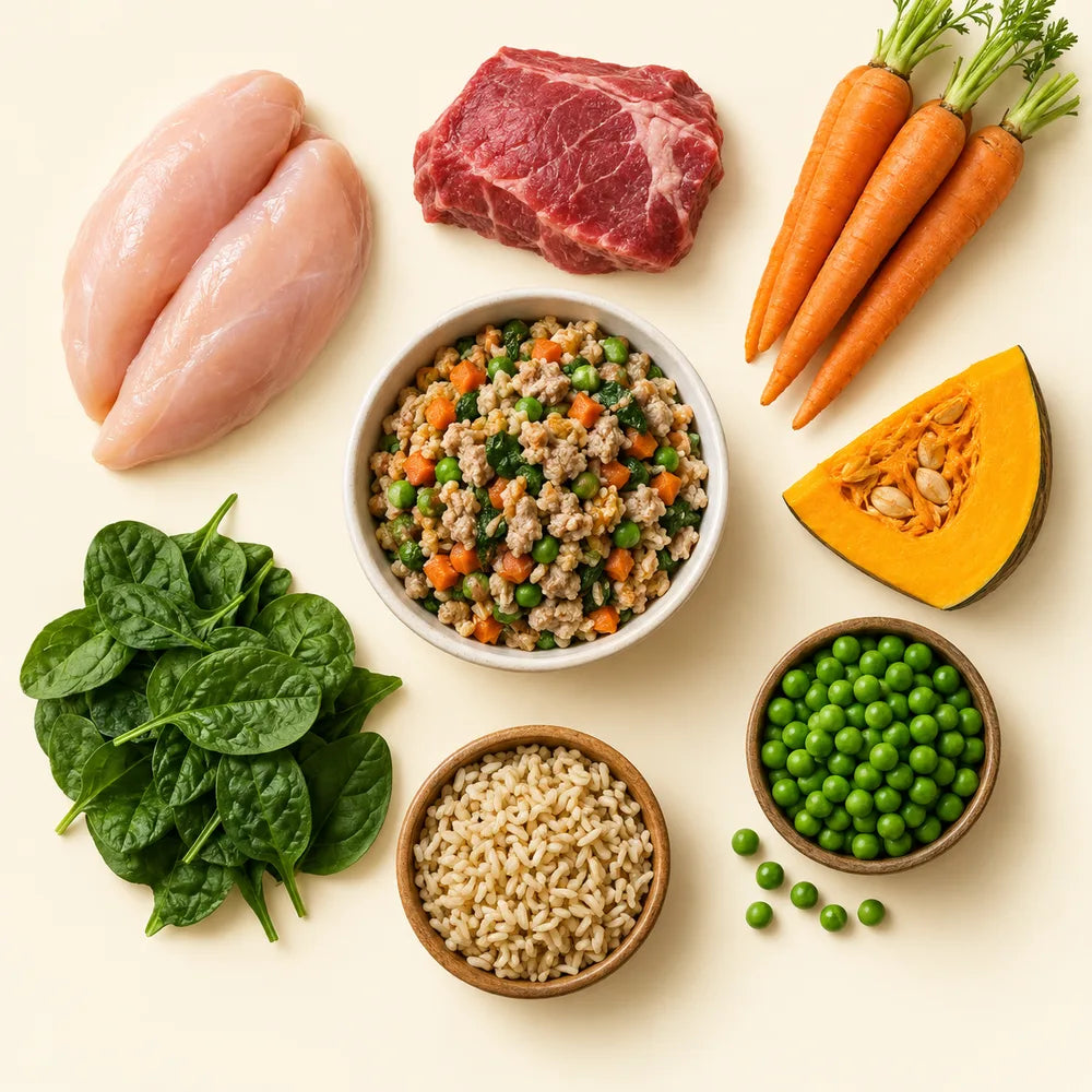 Ingredientes frescos de Yuppi's Pawer Food